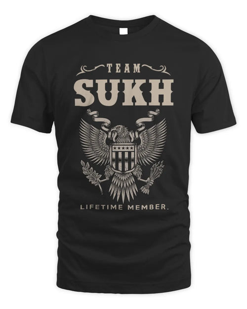 SUKH TP06-K82 – Personalized Classic Style Apparel “Team NAME Lifetime Member” - Unisex Standard T-Shirt - Black