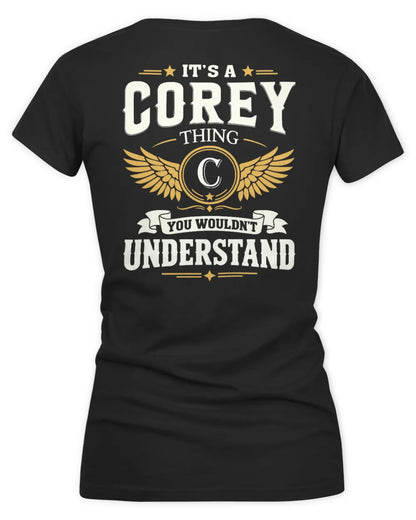 COREY KT06-M008 It’s a [NAME] Thing – You Wouldn’t Understand | Personalized Vintage T-Shirt - Women's V-Neck T-Shirt - Black