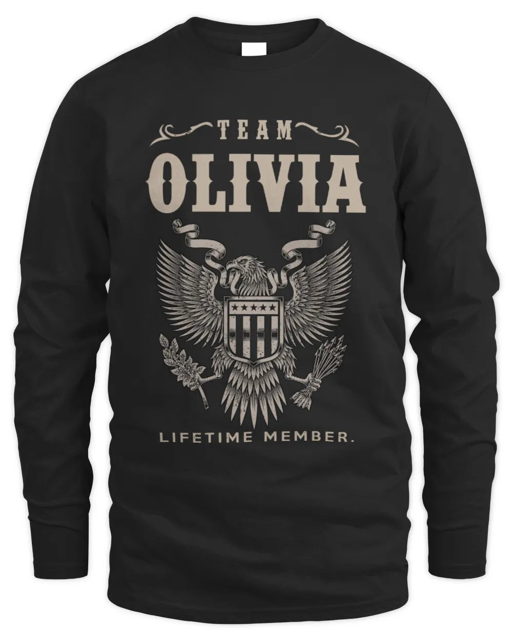OLIVIA TP06-K82 – Personalized Classic Style Apparel “Team NAME Lifetime Member” - Men's Long Sleeved T-Shirt - Black