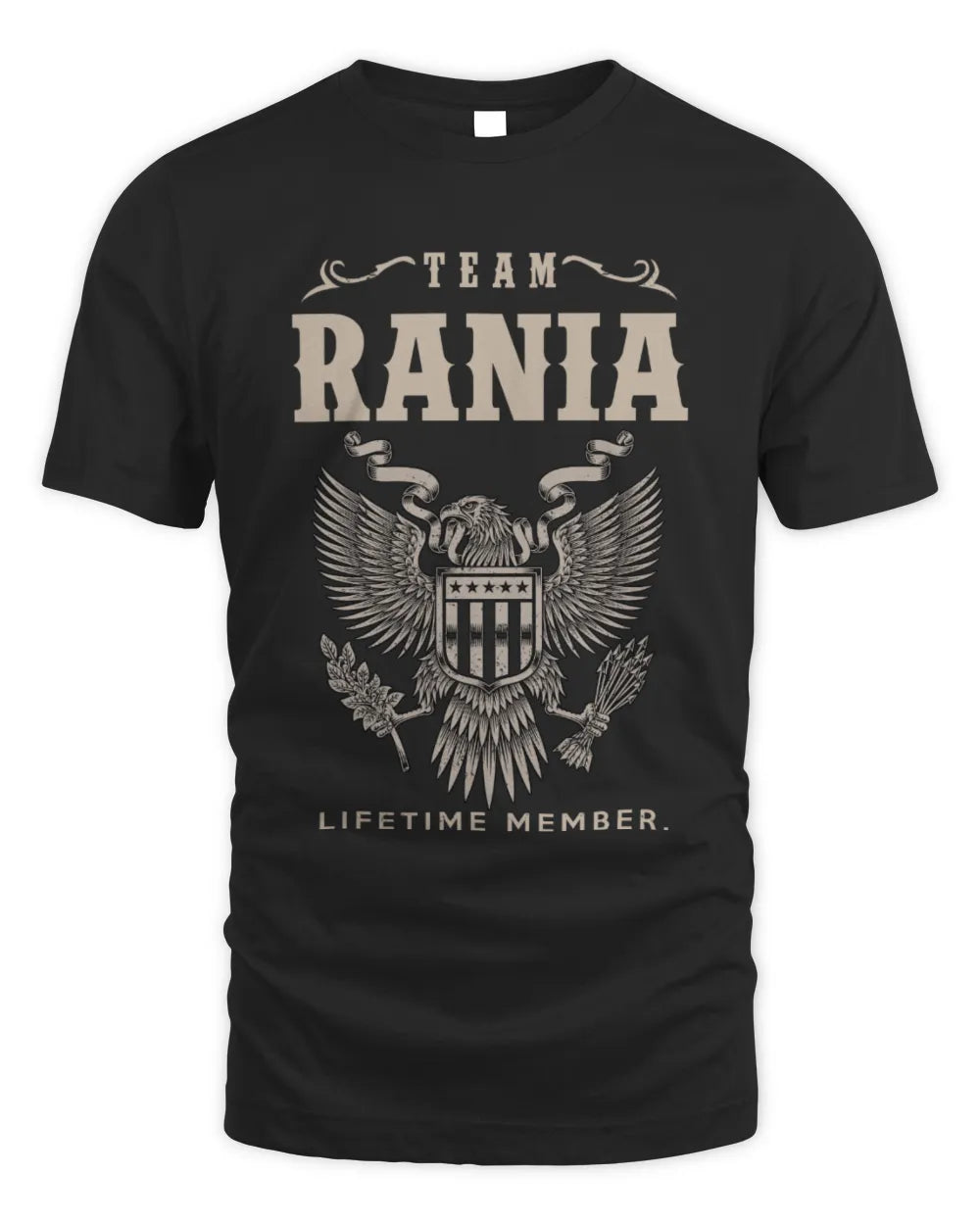 RANIA TP06-K82 – Personalized Classic Style Apparel “Team NAME Lifetime Member” - Unisex Standard T-Shirt - Black