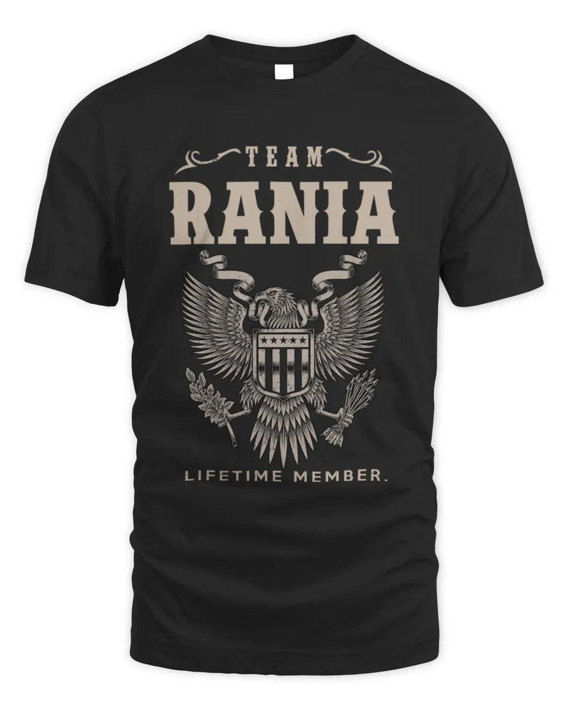 RANIA TP06-K82 – Personalized Classic Style Apparel “Team NAME Lifetime Member” - Unisex Standard T-Shirt - Black