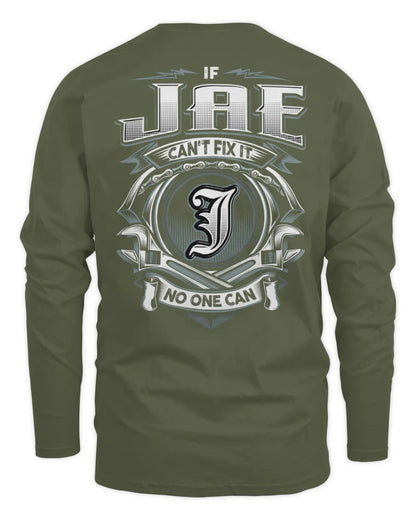JAE AP81-K4-626 - Personalized Ahmed Quote Apparel “If Ahmed Can't Fix It, No One Can” - Men's Long Sleeved T-Shirt - Military Green
