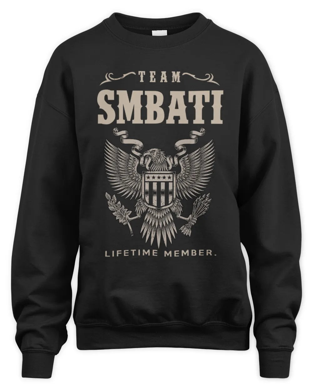 SMBATI TP06-K82 – Personalized Classic Style Apparel “Team NAME Lifetime Member” - Unisex Sweatshirt - Black