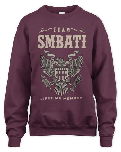 SMBATI TP06-K82 – Personalized Classic Style Apparel “Team NAME Lifetime Member” - Unisex Sweatshirt - Maroon