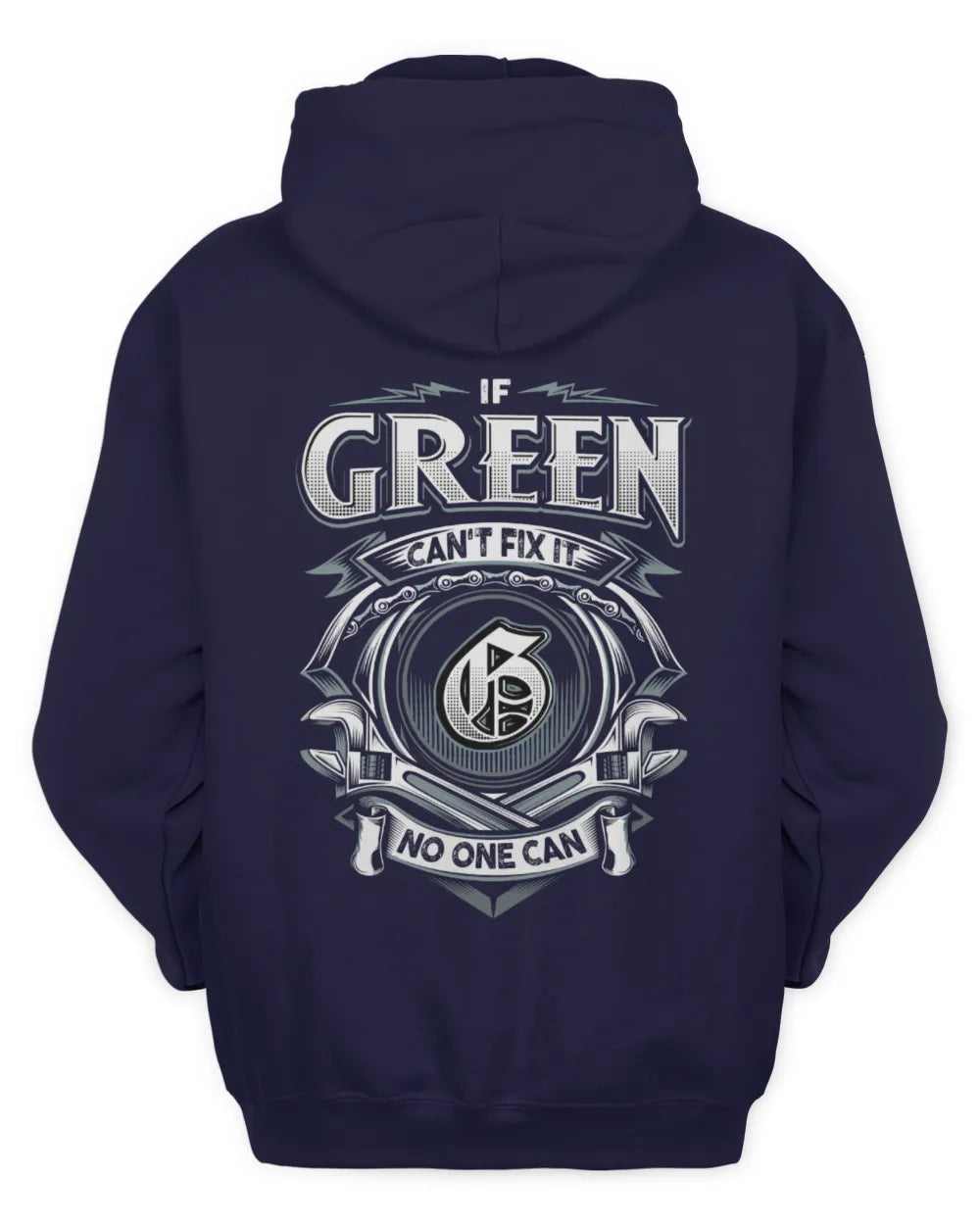 GREEN AP81-K4-626 - Personalized Ahmed Quote Apparel “If Ahmed Can't Fix It, No One Can” - Unisex Hoodie - Navy