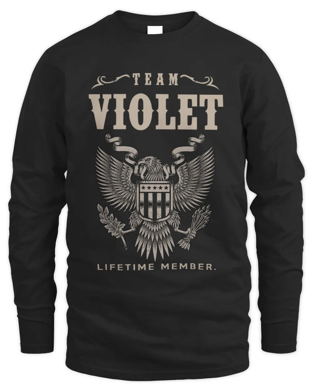 VIOLET TP06-K82 – Personalized Classic Style Apparel “Team NAME Lifetime Member” - Men's Long Sleeved T-Shirt - Black