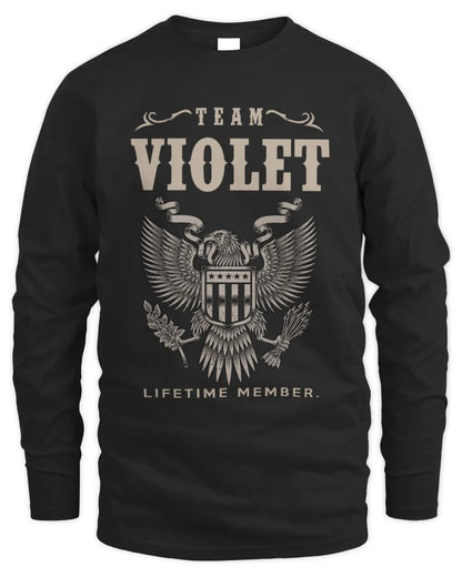 VIOLET TP06-K82 – Personalized Classic Style Apparel “Team NAME Lifetime Member” - Men's Long Sleeved T-Shirt - Black