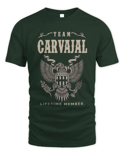 CARVAJAL TP06-K82 – Personalized Classic Style Apparel “Team NAME Lifetime Member” - Unisex Standard T-Shirt - Forest Green