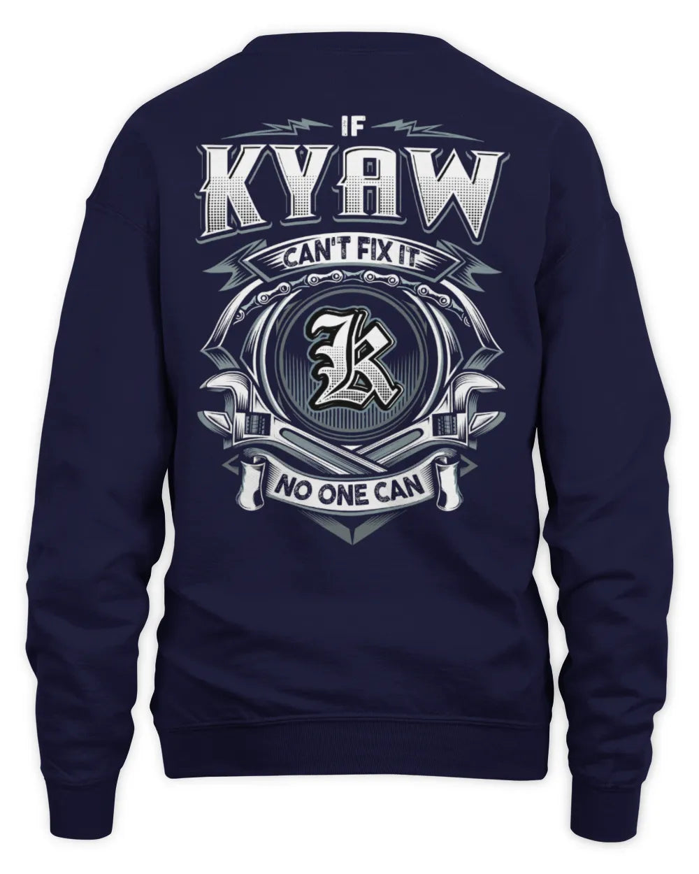 KYAW AP81-K4-626 - Personalized Ahmed Quote Apparel “If Ahmed Can't Fix It, No One Can” - Unisex Sweatshirt - Navy