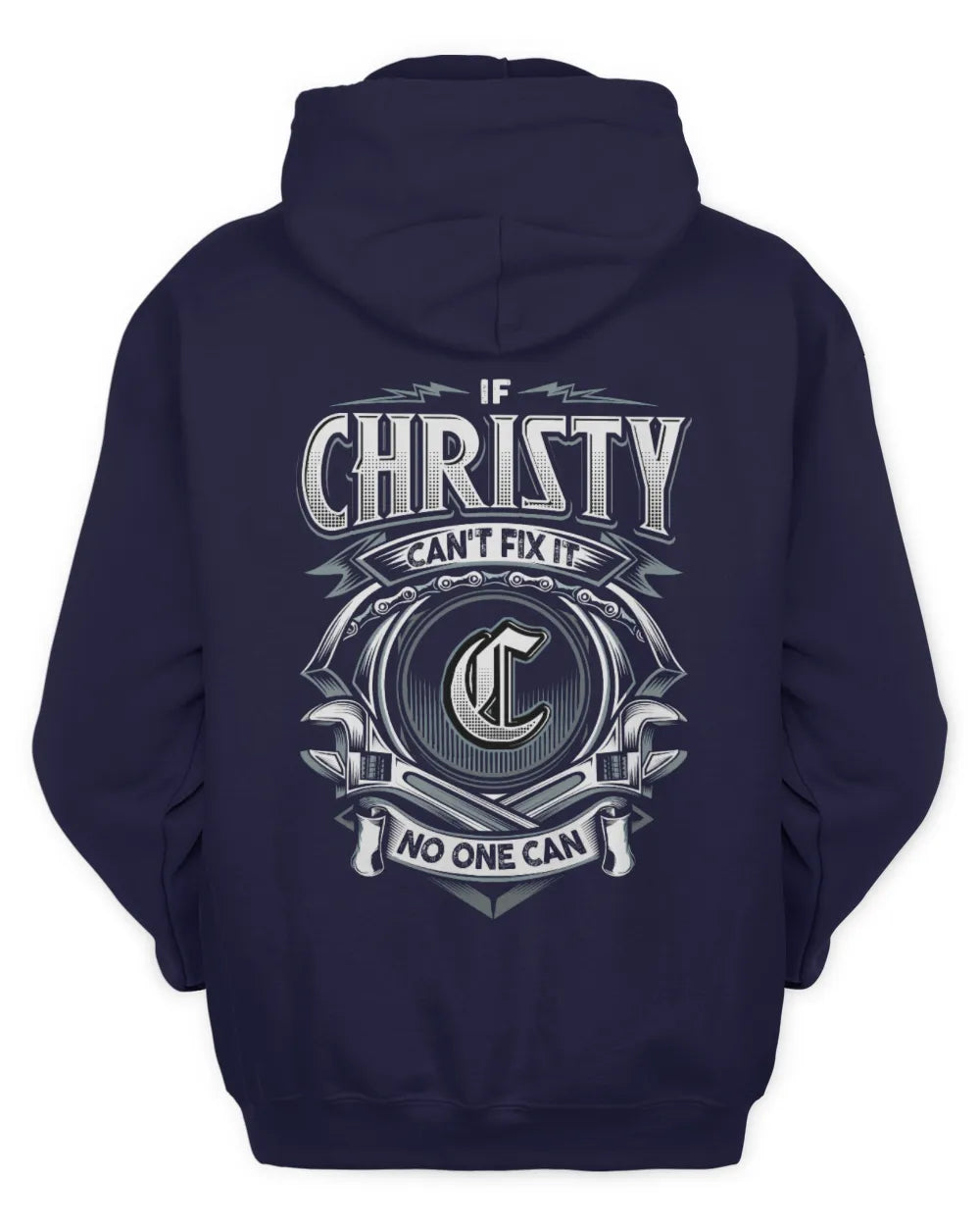 CHRISTY AP81-K4-626 - Personalized Ahmed Quote Apparel “If Ahmed Can't Fix It, No One Can” - Unisex Hoodie - Navy