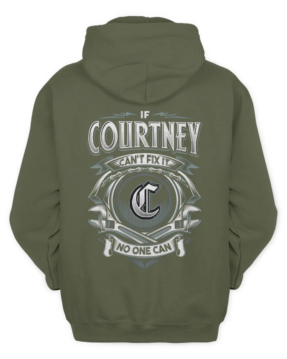 COURTNEY AP81-K4-626 - Personalized Ahmed Quote Apparel “If Ahmed Can't Fix It, No One Can” - Unisex Hoodie - Military Green