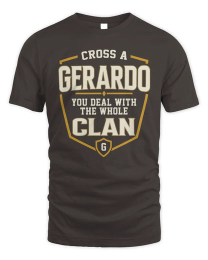 GERARDO NT1-K008 Cross A/An NAME, You Deal With the Whole Clan | Personalized Vintage T-Shirt - Unisex Standard T-Shirt - Dark Chocolate