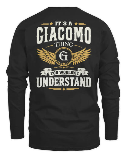 GIACOMO KT06-M008 It’s a [NAME] Thing – You Wouldn’t Understand | Personalized Vintage T-Shirt - Men's Long Sleeved T-Shirt - Black