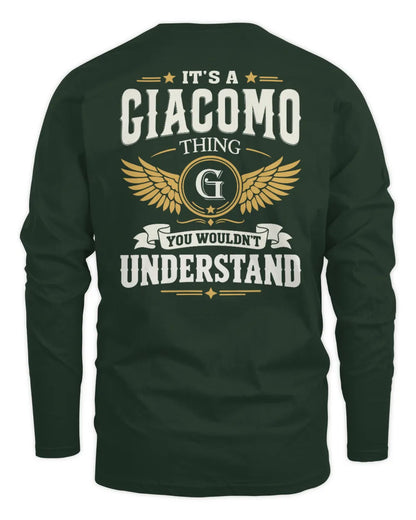 GIACOMO KT06-M008 It’s a [NAME] Thing – You Wouldn’t Understand | Personalized Vintage T-Shirt - Men's Long Sleeved T-Shirt - Forest Green