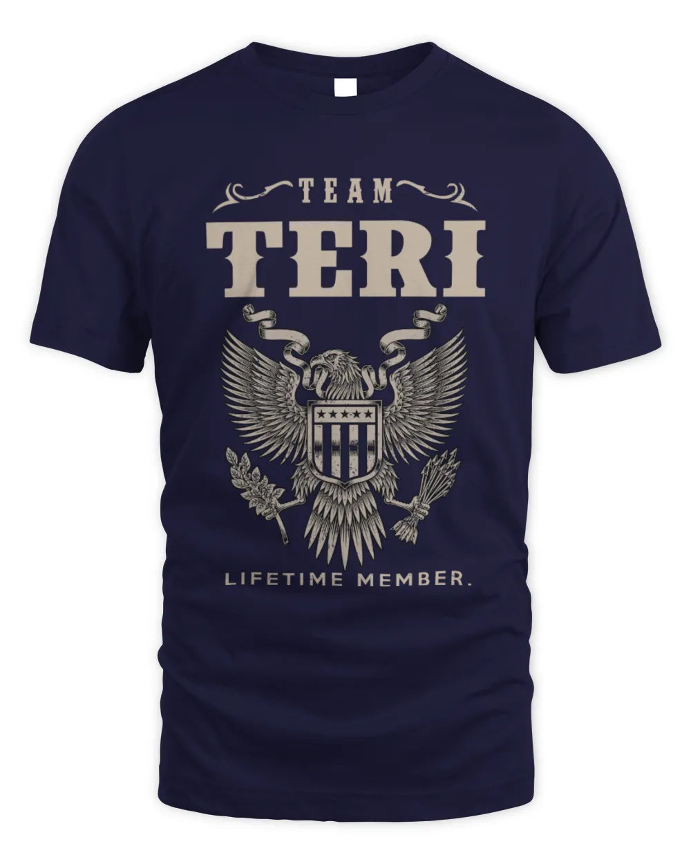 TERI TP06-K82 – Personalized Classic Style Apparel “Team NAME Lifetime Member” - Unisex Standard T-Shirt - Navy
