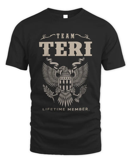 TERI TP06-K82 – Personalized Classic Style Apparel “Team NAME Lifetime Member” - Unisex Standard T-Shirt - Black