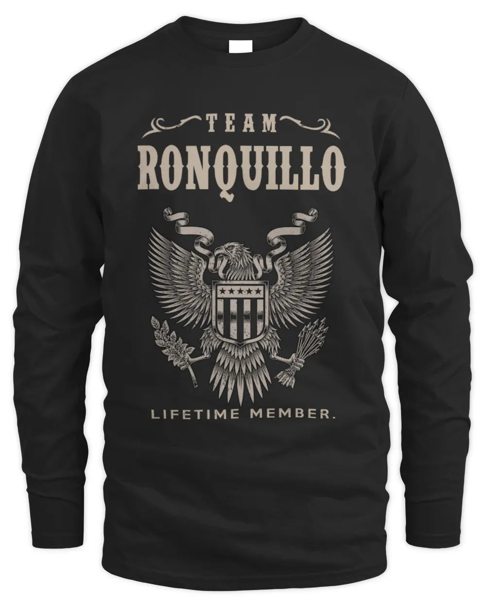 RONQUILLO TP06-K82 – Personalized Classic Style Apparel “Team NAME Lifetime Member” - Men's Long Sleeved T-Shirt - Black