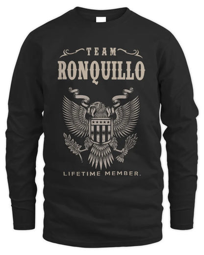 RONQUILLO TP06-K82 – Personalized Classic Style Apparel “Team NAME Lifetime Member” - Men's Long Sleeved T-Shirt - Black
