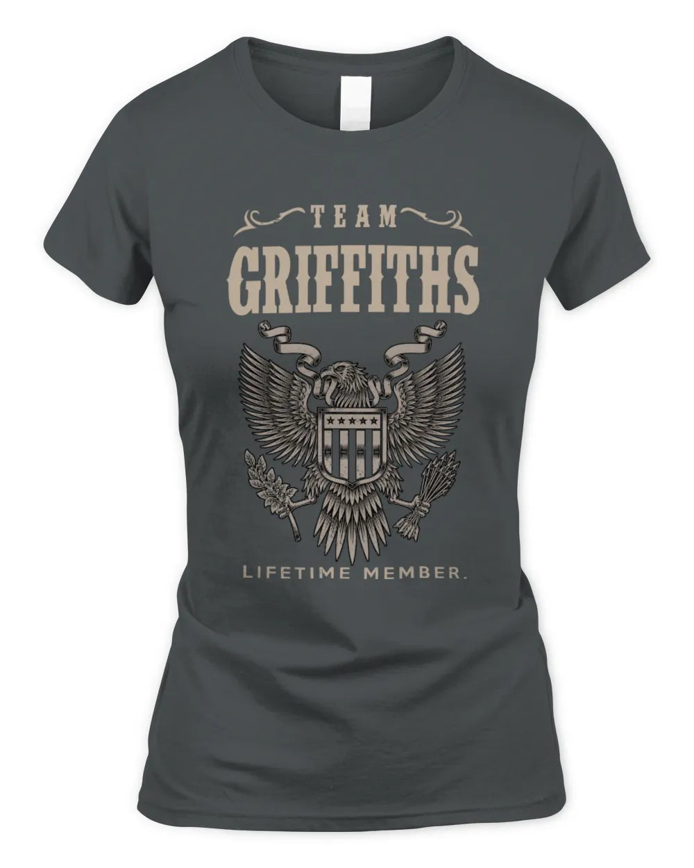 GRIFFITHS TP06-K82 – Personalized Classic Style Apparel “Team NAME Lifetime Member” - Women's Standard T-Shirt - Charcoal