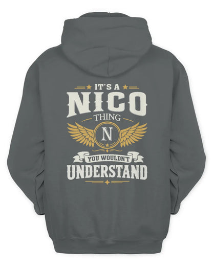 NICO KT06-M008 It’s a [NAME] Thing – You Wouldn’t Understand | Personalized Vintage T-Shirt - Unisex Hoodie - Charcoal