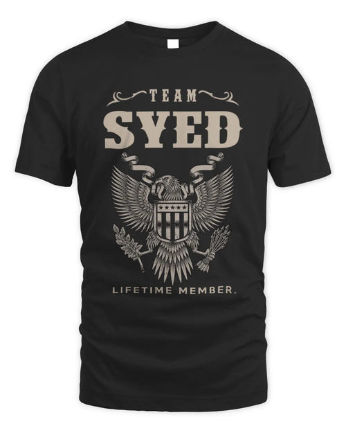 SYED TP06-K82 – Personalized Classic Style Apparel “Team NAME Lifetime Member” - Unisex Standard T-Shirt - Black