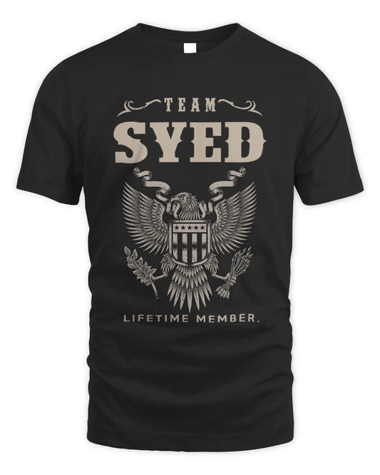SYED TP06-K82 – Personalized Classic Style Apparel “Team NAME Lifetime Member” - Unisex Standard T-Shirt - Black