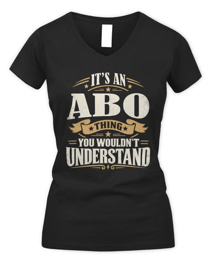 ABO P08 TH51 - Personalized “It’s a/an [NAME] Thing – You Wouldn’t Understand” Shirt - Women's V-Neck T-Shirt - Black