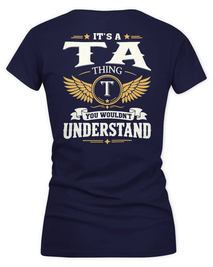TA KT06-M008 It’s a [NAME] Thing – You Wouldn’t Understand | Personalized Vintage T-Shirt - Women's V-Neck T-Shirt - Navy