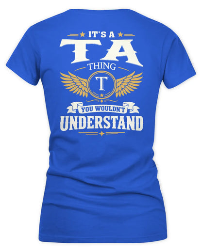 TA KT06-M008 It’s a [NAME] Thing – You Wouldn’t Understand | Personalized Vintage T-Shirt - Women's V-Neck T-Shirt - Royal