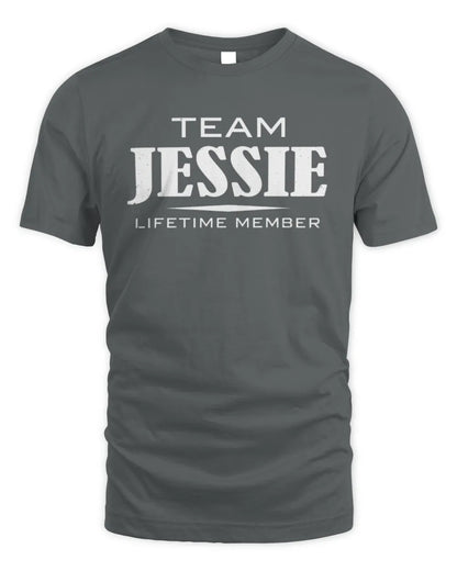 JESSIE BL62-K4-128 - Personalized “Team NAME Lifetime Member” - Unisex Standard T-Shirt - Charcoal