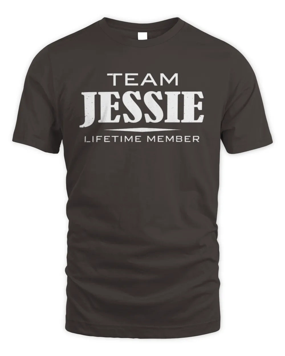 JESSIE BL62-K4-128 - Personalized “Team NAME Lifetime Member” - Unisex Standard T-Shirt - Dark Chocolate