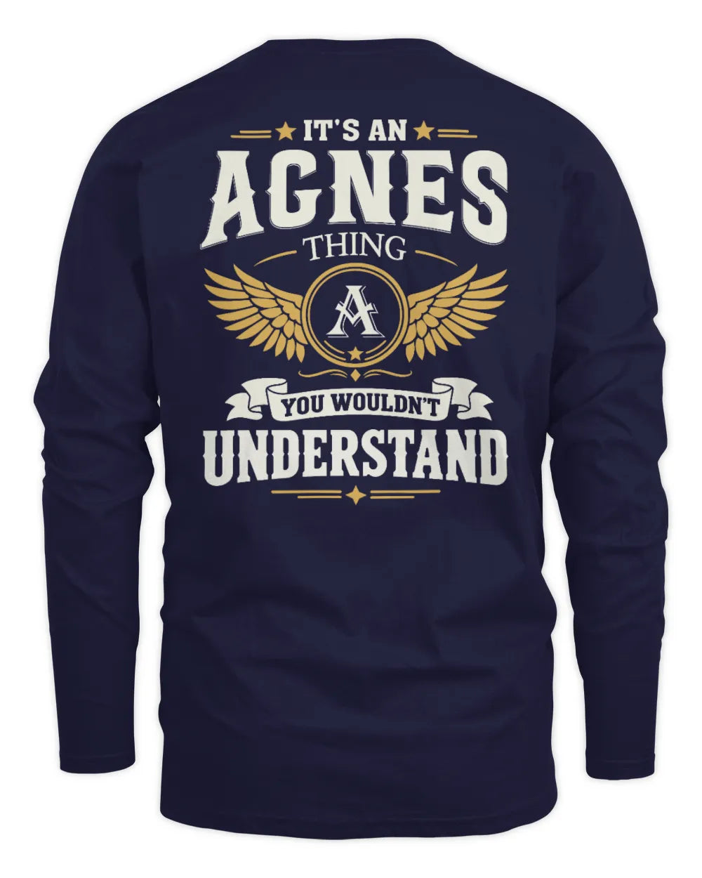 AGNES KT06-M008 It’s a [NAME] Thing – You Wouldn’t Understand | Personalized Vintage T-Shirt - Men's Long Sleeved T-Shirt - Navy