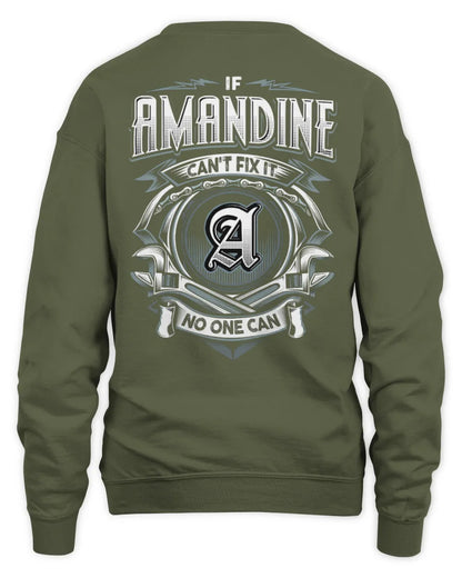 AMANDINE AP81-K4-626 - Personalized Ahmed Quote Apparel “If Ahmed Can't Fix It, No One Can” - Unisex Sweatshirt - Military Green