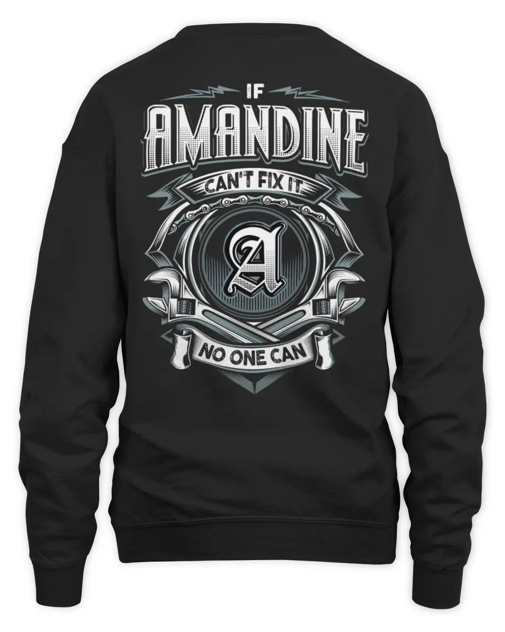 AMANDINE AP81-K4-626 - Personalized Ahmed Quote Apparel “If Ahmed Can't Fix It, No One Can” - Unisex Sweatshirt - Black