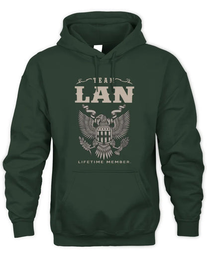 LAN TP06-K82 – Personalized Classic Style Apparel “Team NAME Lifetime Member” - Unisex Hoodie - Forest Green