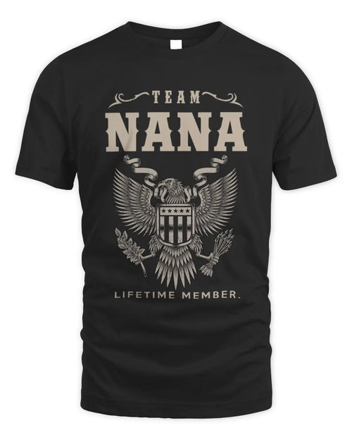 NANA TP06-K82 – Personalized Classic Style Apparel “Team NAME Lifetime Member” - Unisex Standard T-Shirt - Black