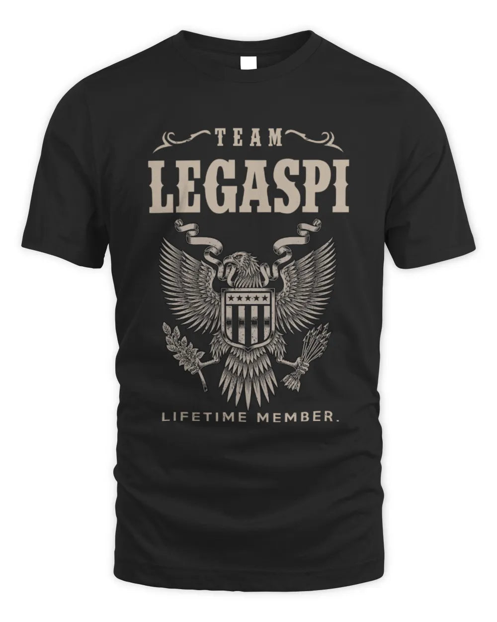 LEGASPI TP06-K82 – Personalized Classic Style Apparel “Team NAME Lifetime Member” - Unisex Standard T-Shirt - Black