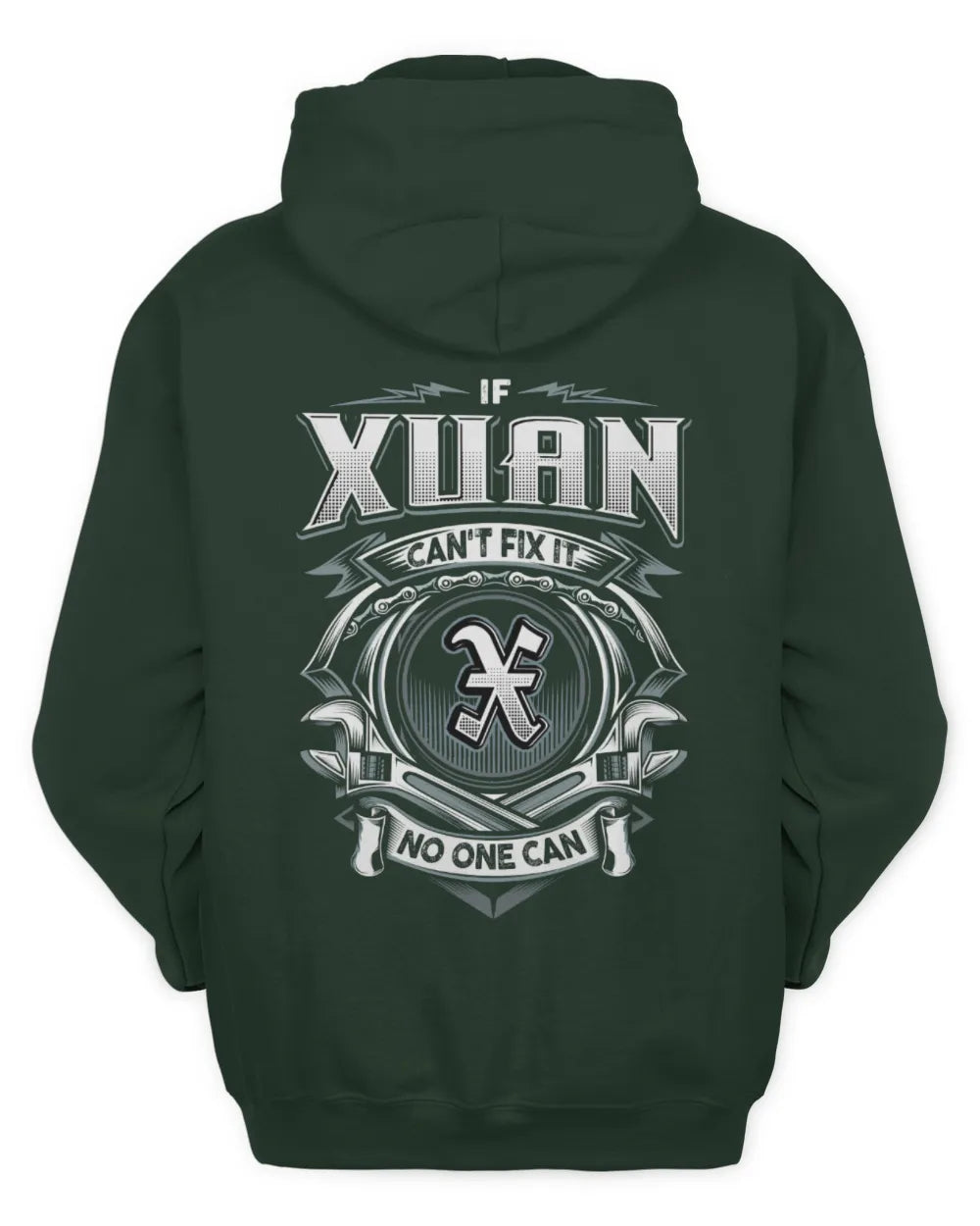 XUAN AP81-K4-626 - Personalized Ahmed Quote Apparel “If Ahmed Can't Fix It, No One Can” - Unisex Hoodie - Forest Green