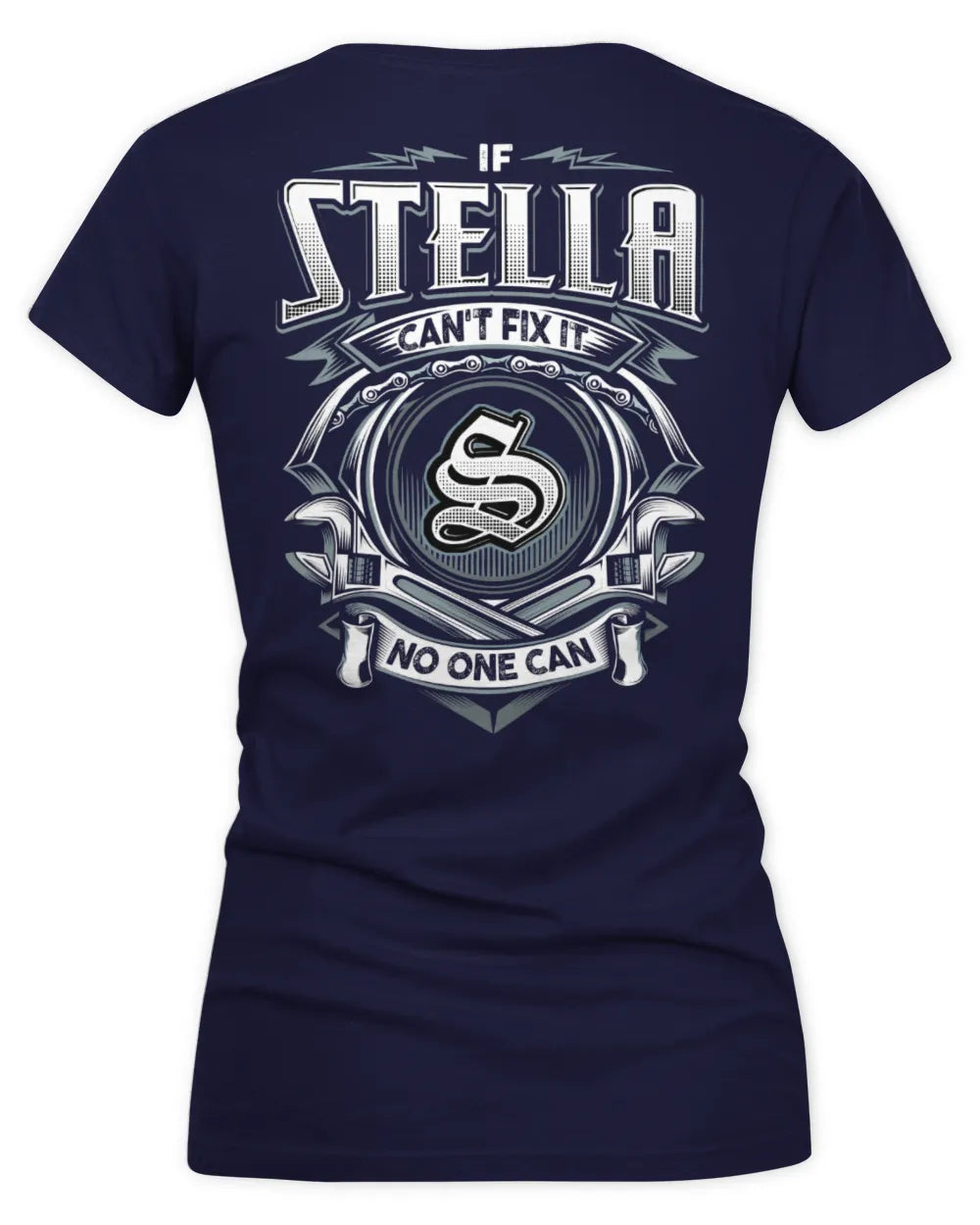 STELLA AP81-K4-626 - Personalized Ahmed Quote Apparel “If Ahmed Can't Fix It, No One Can” - Women's V-Neck T-Shirt - Navy