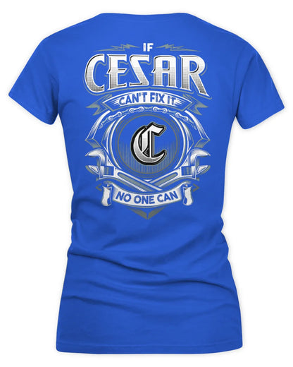 CESAR AP81-K4-626 - Personalized Ahmed Quote Apparel “If Ahmed Can't Fix It, No One Can” - Women's V-Neck T-Shirt - Royal