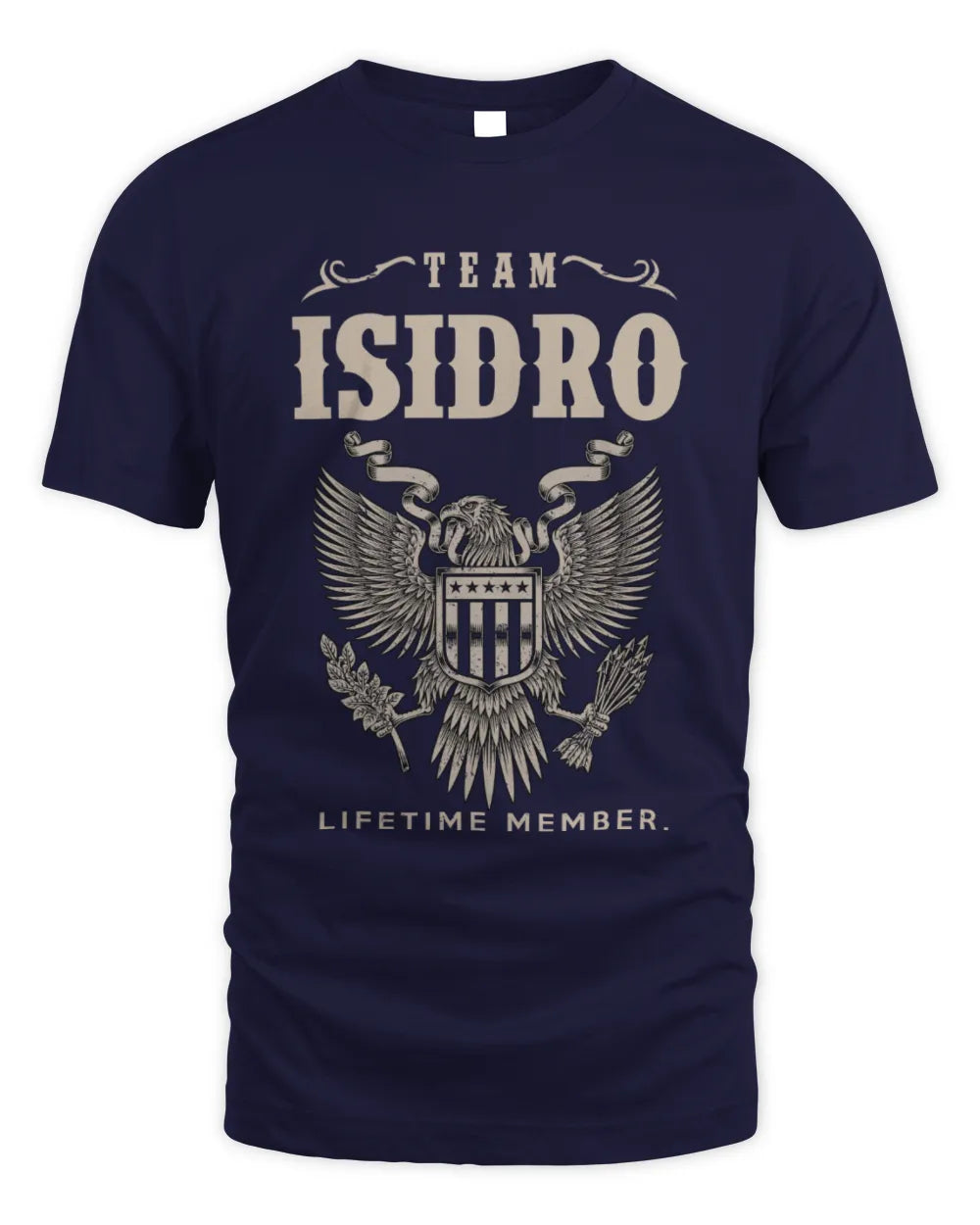 ISIDRO TP06-K82 – Personalized Classic Style Apparel “Team NAME Lifetime Member” - Unisex Standard T-Shirt - Navy
