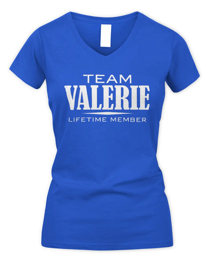 VALERIE BL62-K4-128 - Personalized “Team NAME Lifetime Member” - Women's V-Neck T-Shirt - Royal