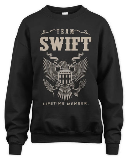 SWIFT TP06-K82 – Personalized Classic Style Apparel “Team NAME Lifetime Member” - Unisex Sweatshirt - Black