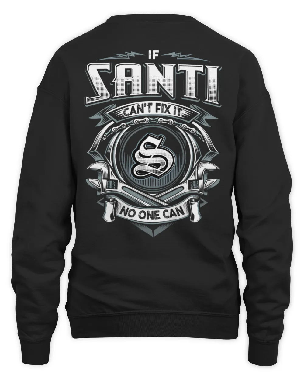 SANTI AP81-K4-626 - Personalized Ahmed Quote Apparel “If Ahmed Can't Fix It, No One Can” - Unisex Sweatshirt - Black