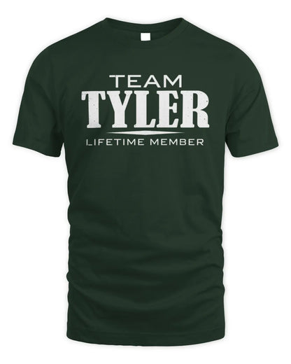 TYLER BL62-K4-128 - Personalized “Team NAME Lifetime Member” - Unisex Standard T-Shirt - Forest Green