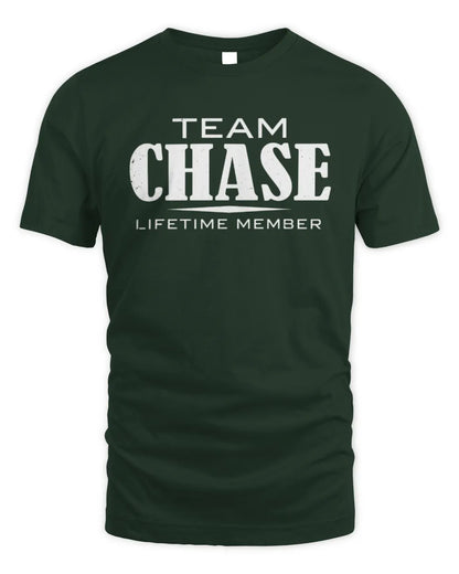 CHASE BL62-K4-128 - Personalized “Team NAME Lifetime Member” - Unisex Standard T-Shirt - Forest Green