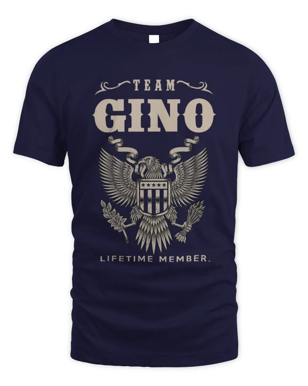 GINO TP06-K82 – Personalized Classic Style Apparel “Team NAME Lifetime Member” - Unisex Standard T-Shirt - Navy