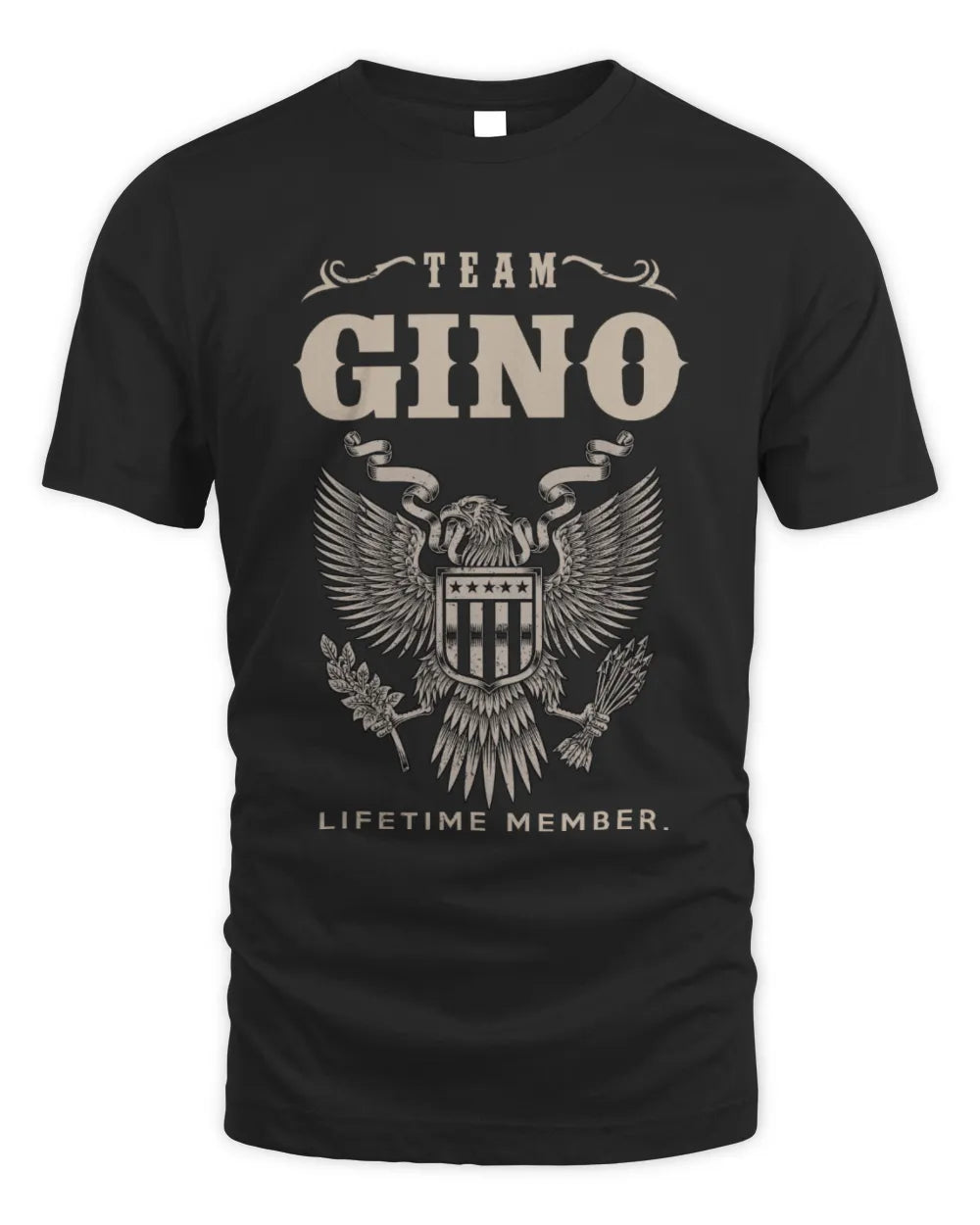 GINO TP06-K82 – Personalized Classic Style Apparel “Team NAME Lifetime Member” - Unisex Standard T-Shirt - Black