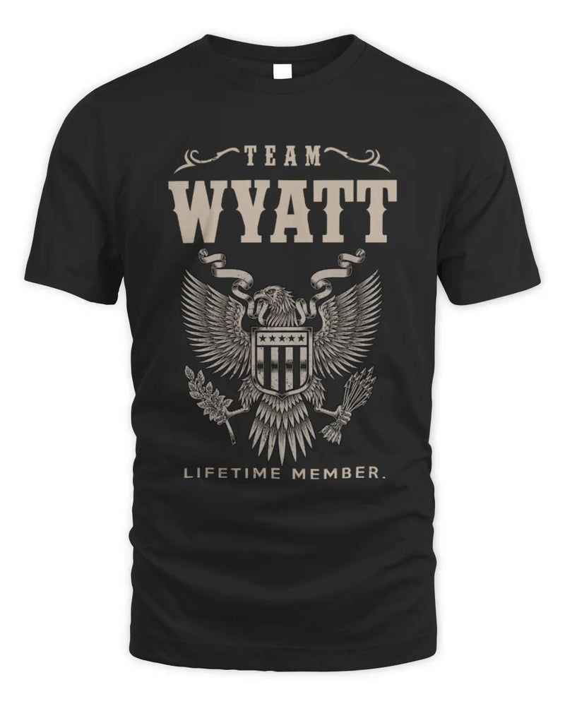 WYATT TP06-K82 – Personalized Classic Style Apparel “Team NAME Lifetime Member” - Unisex Standard T-Shirt - Black