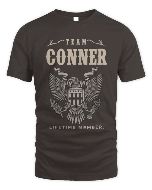 CONNER TP06-K82 – Personalized Classic Style Apparel “Team NAME Lifetime Member” - Unisex Standard T-Shirt - Dark Chocolate